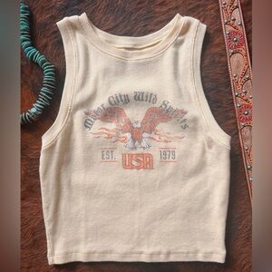 Hollister “Motor City Wild Spirits” Graphic Crop Tank Medium EUC